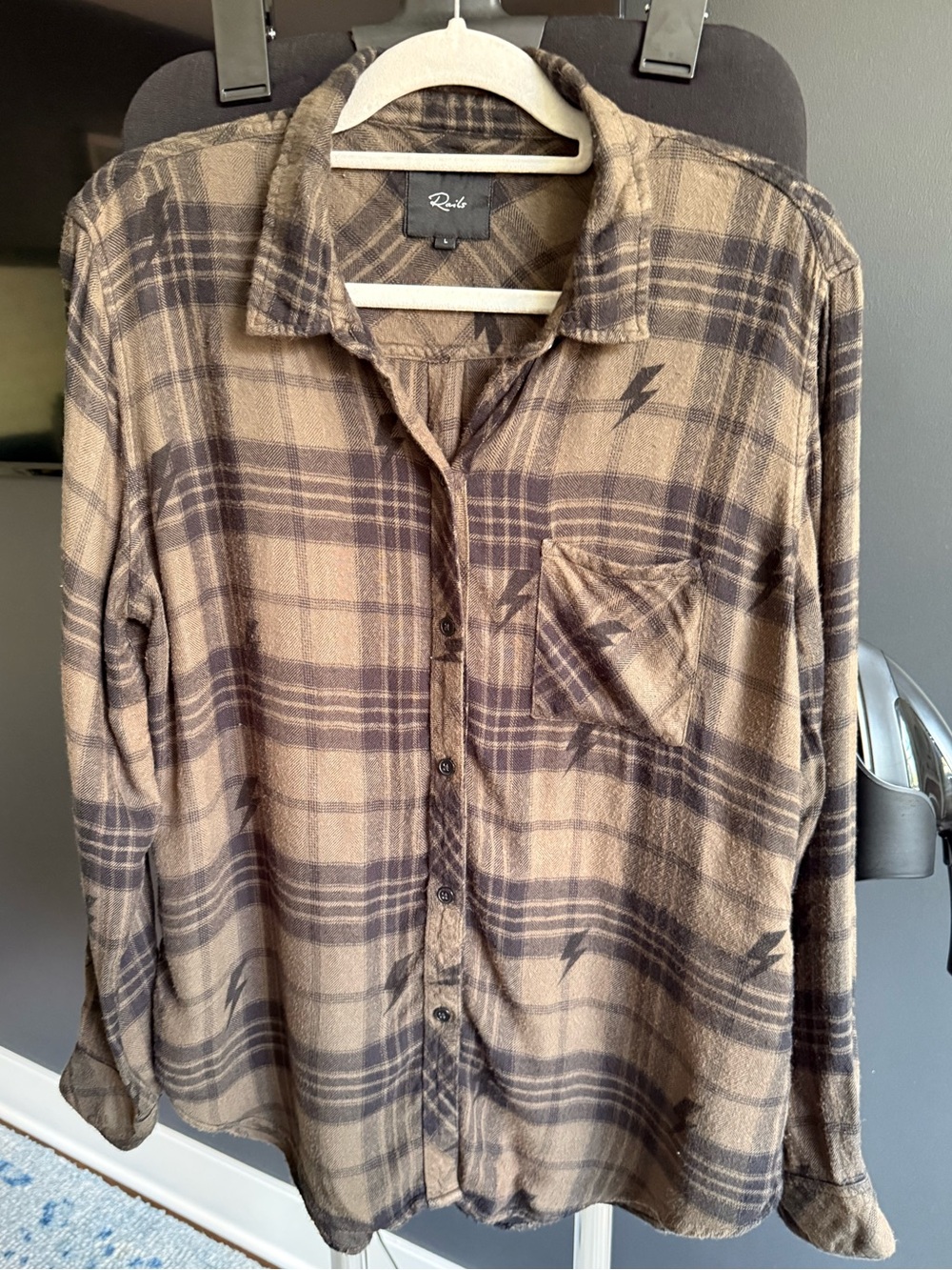 Rails Plaid Button-Down Shirt in Green, brown and Black